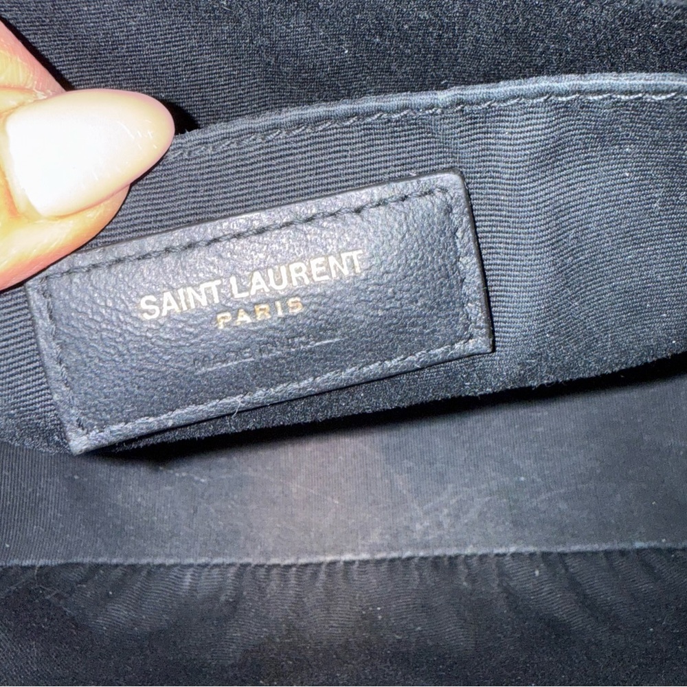 SAINT LAURENT Calfskin Matelasse Monogram Lou Camera Bag Dark Beige - Picture 10 of 15